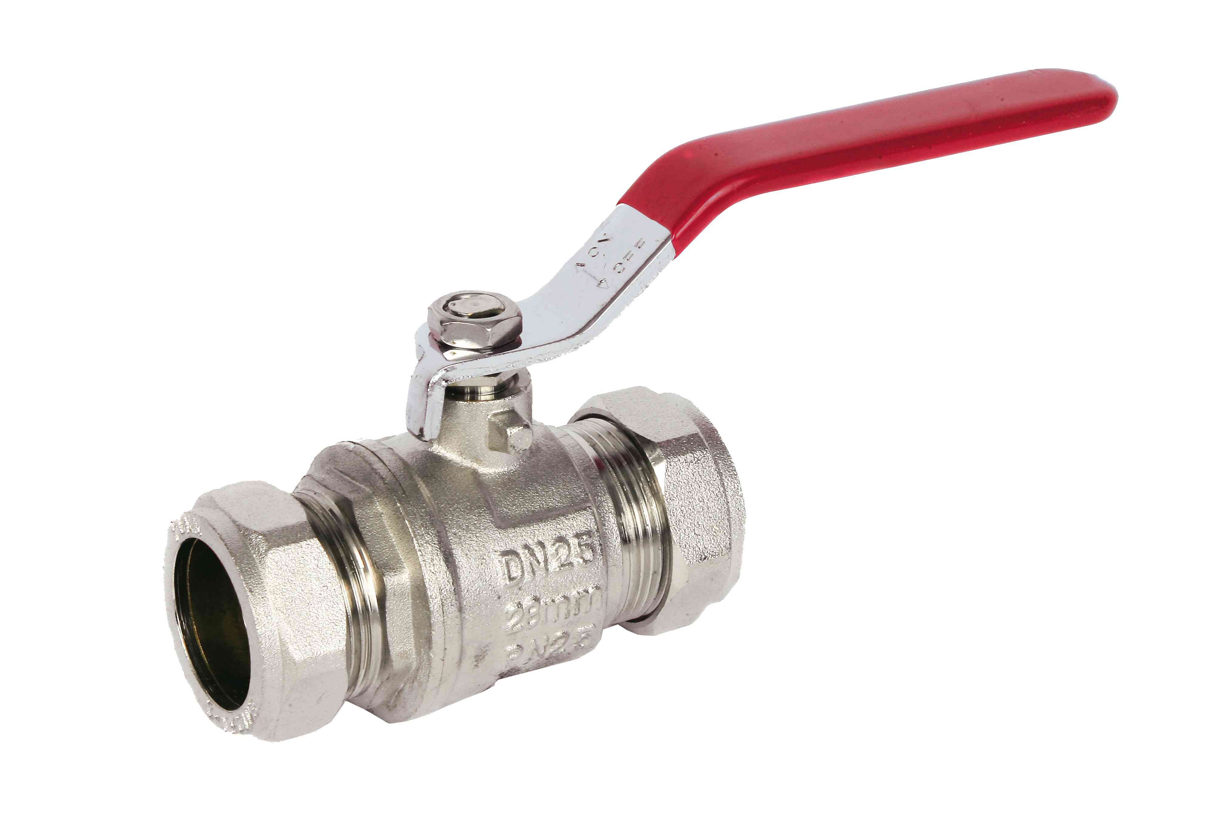 ART89X Brass Red Ball Valve Compression Ends