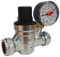 Albion 15/22mm Art 675 Compression DZR Brass WRAS Pressure Red Valve PN16 c/w Gauge Range 0-10 Bar
