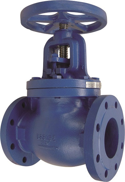 ART260 Cast Iron PN16 Globe Valve in blue 8" size