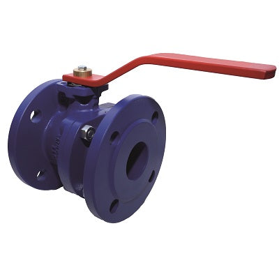 ART279 Ductile Iron PN16 Flanged Ball Valve in red 8" size