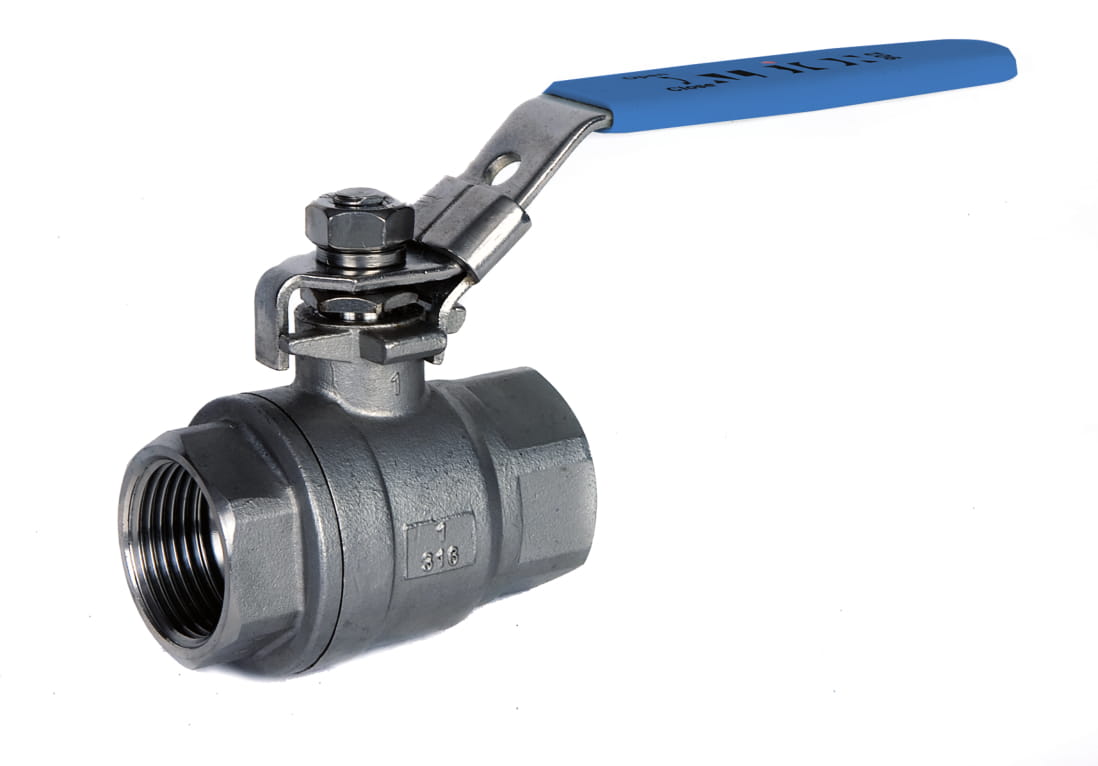 ART902P 2 Piece St.St. Ball Valve BSP Parallel in silver 2" size