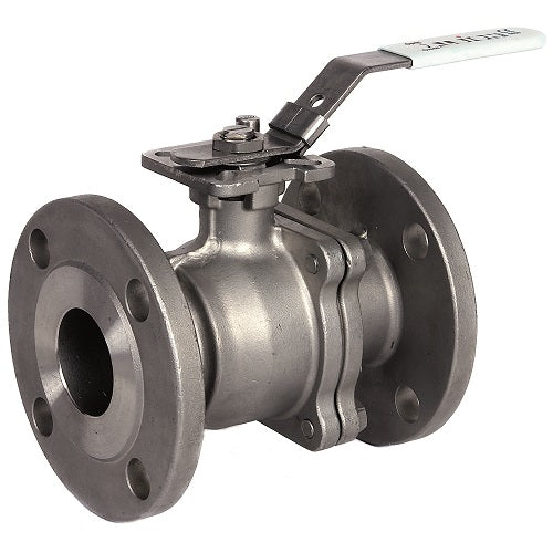 ART928 2 Piece St.St. Ball Valve Flanged in silver 4" size