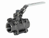 ART903 3 Piece St.St. Ball Valve BSP Taper in silver 1/4" size