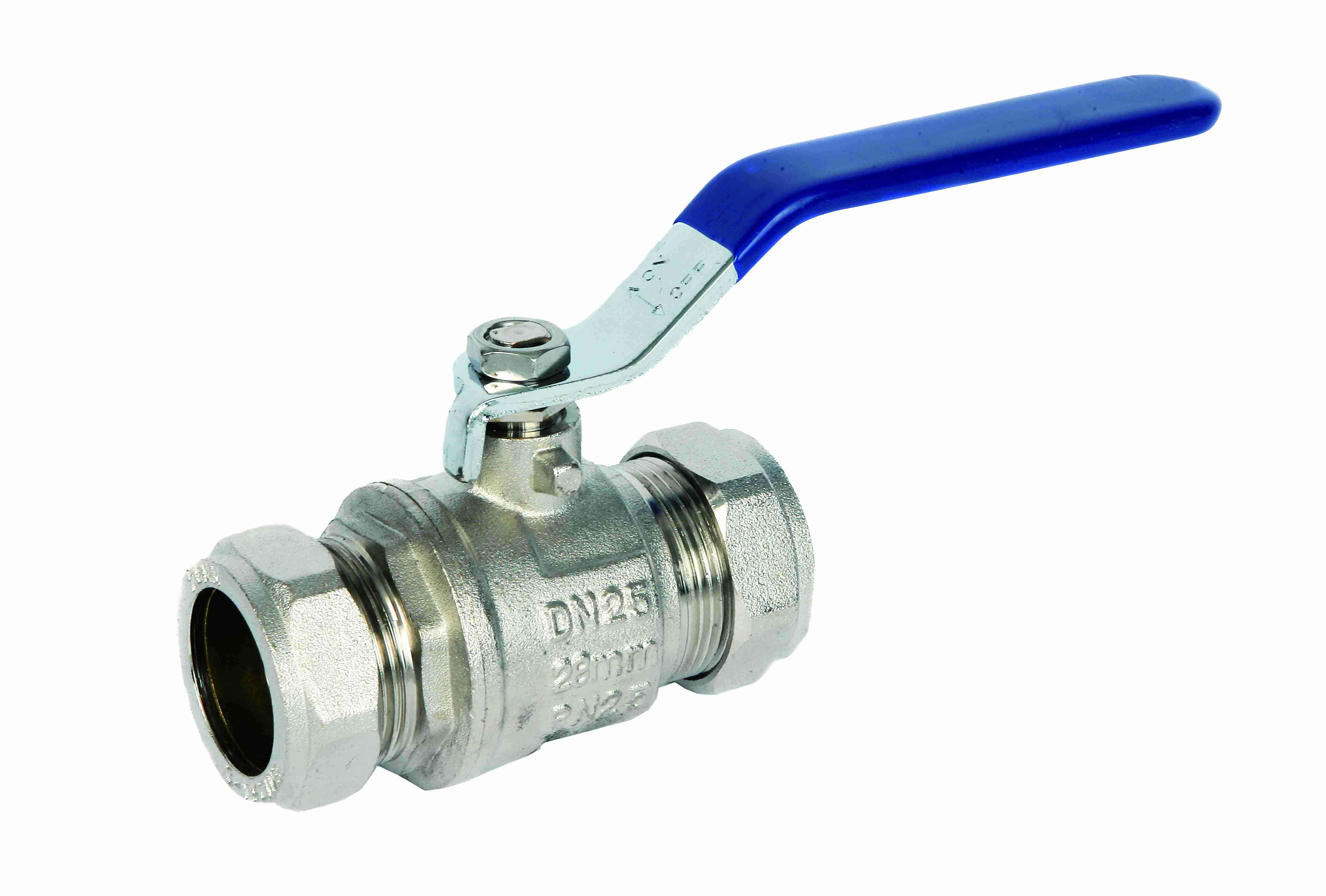 ART89X Brass Blue Ball Valve Compression Ends