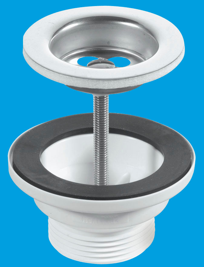 McAlpine 1 1/4" Centre Pin Basin Waste,Plug&Stay