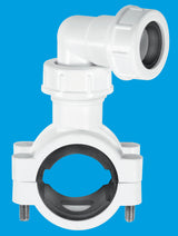 McAlpine 1 1/4" & 1 1/2" Pipe Clamp (White) in white 1 1/4"/1 1/2" size