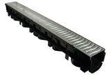 FloPlast D701 1m Channel Drainage (Inc. Galv. Grate) in black