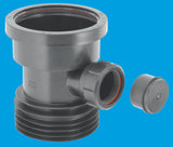 McAlpine 4"x1 1/4" Drain Connector with 1¼" Boss in black 4"/110mm size
