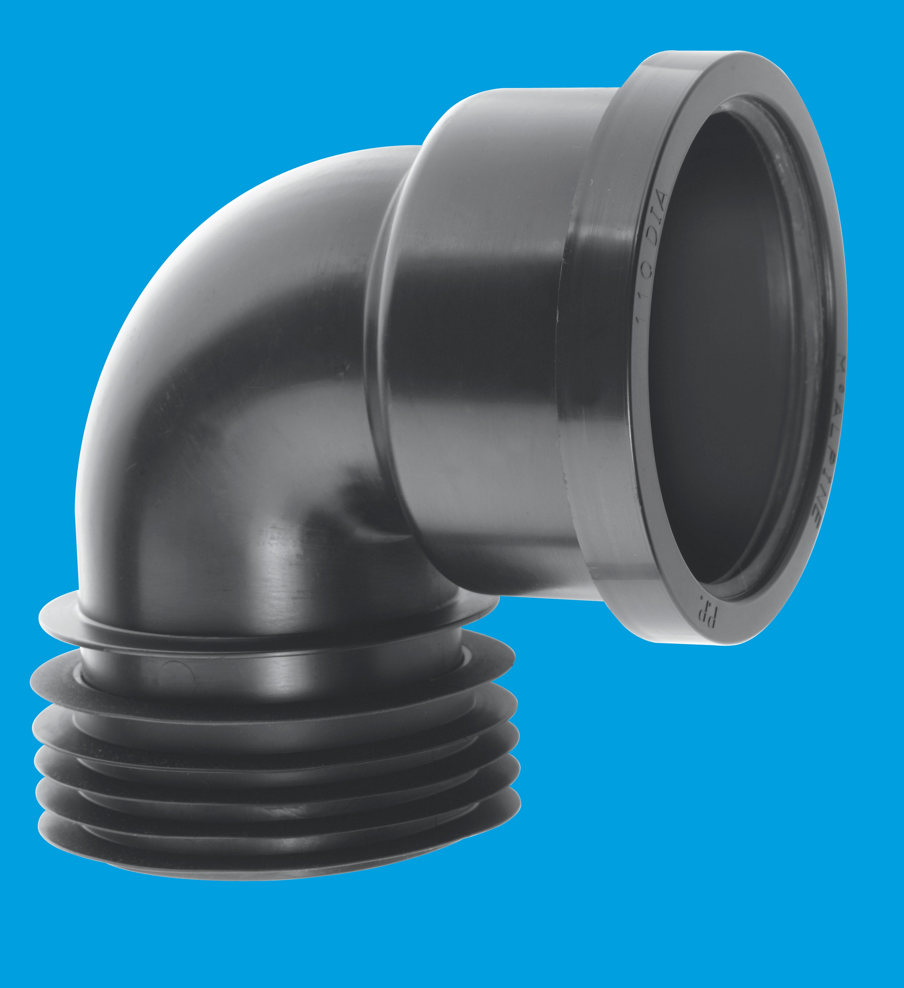 McAlpine 4" 90Deg Drain Connector Black