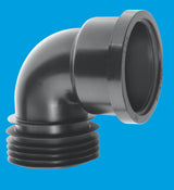 McAlpine 4" 90Deg Drain Connector Black in black 4"/110mm size