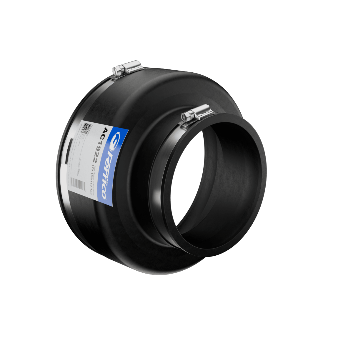Fernco AC Adaptor Coupling EPDM Rubber in black 170/192mm size