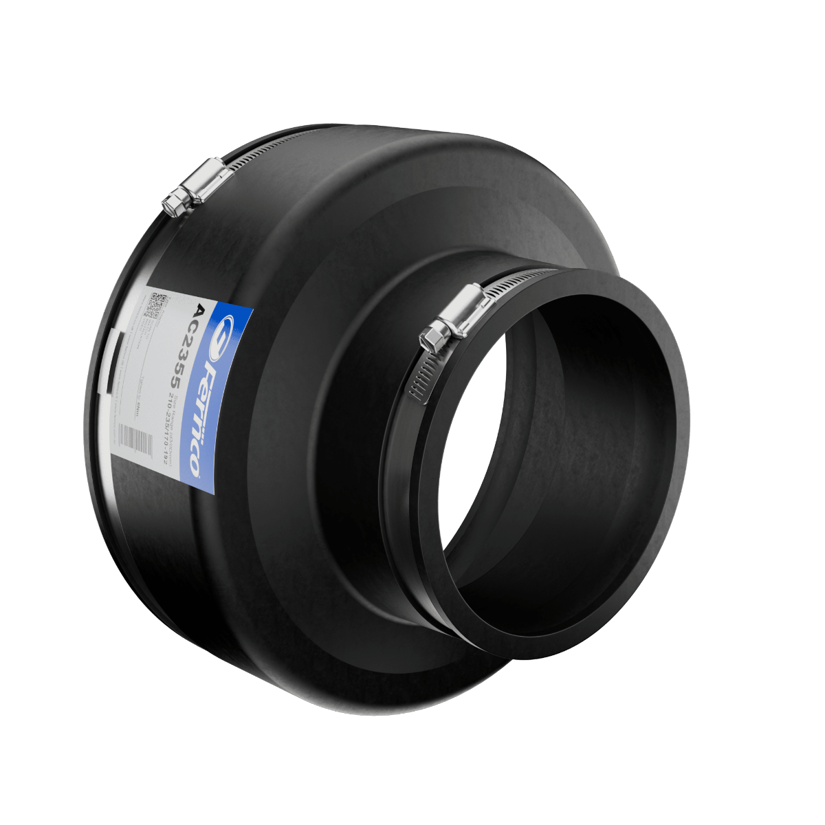 Fernco AC Adaptor Coupling EPDM Rubber in black 210-235mm size
