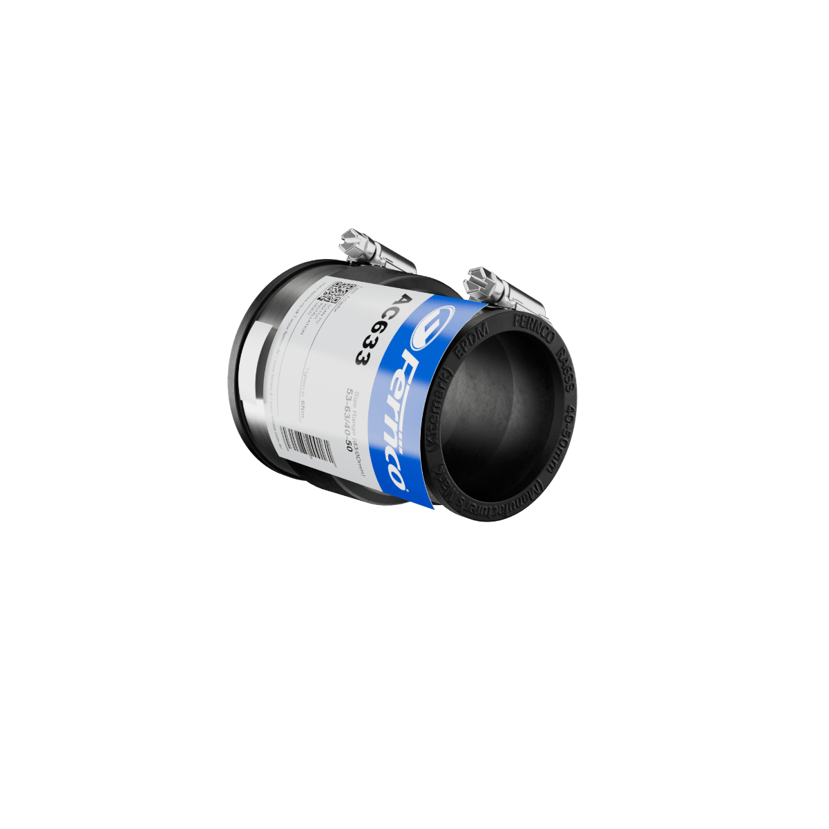 Fernco AC Adaptor Coupling EPDM Rubber in black 53-63mm size