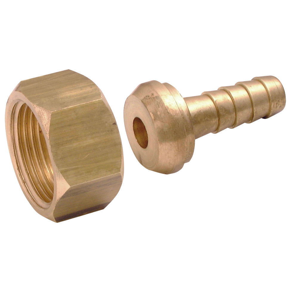 Brass 60 Deg Coned Seat SW Nut BSPP x Hose Tail 1"x1"