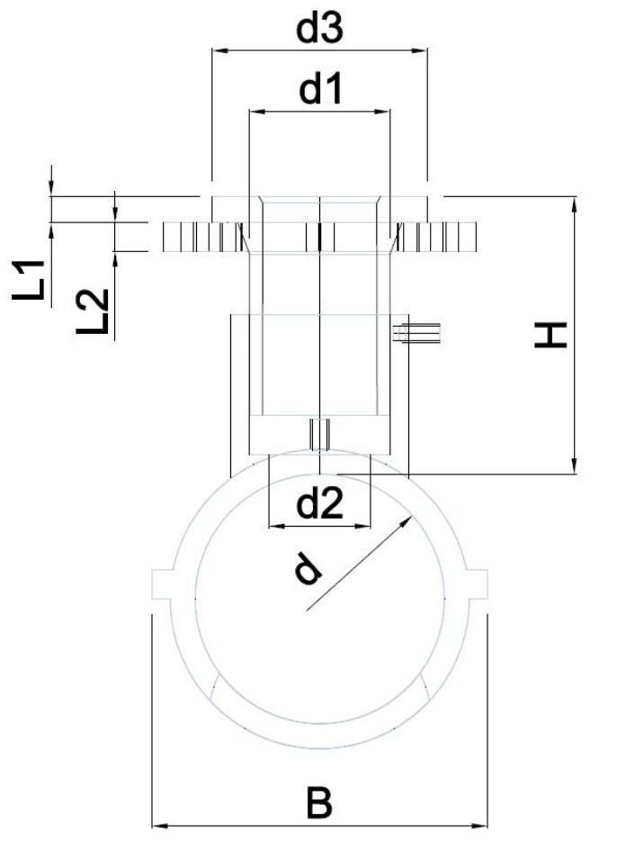 GF Flanged Branch Saddle PN16 Water&Gas in black 250mm size
