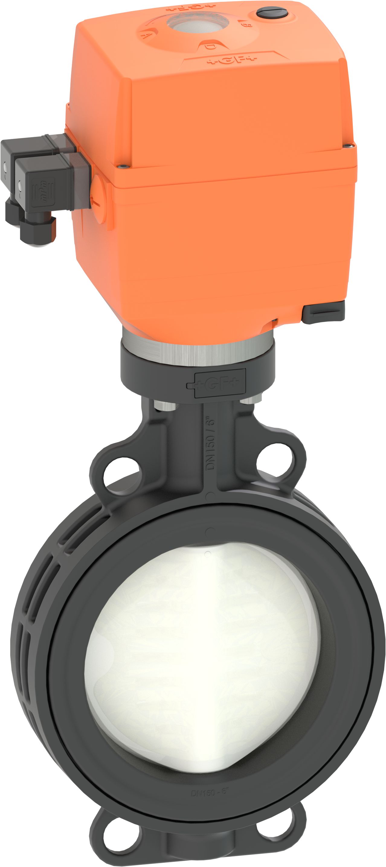 GF 565 Butterfly Valve Electric 100-230V FKM w/o MO in black 300mm size