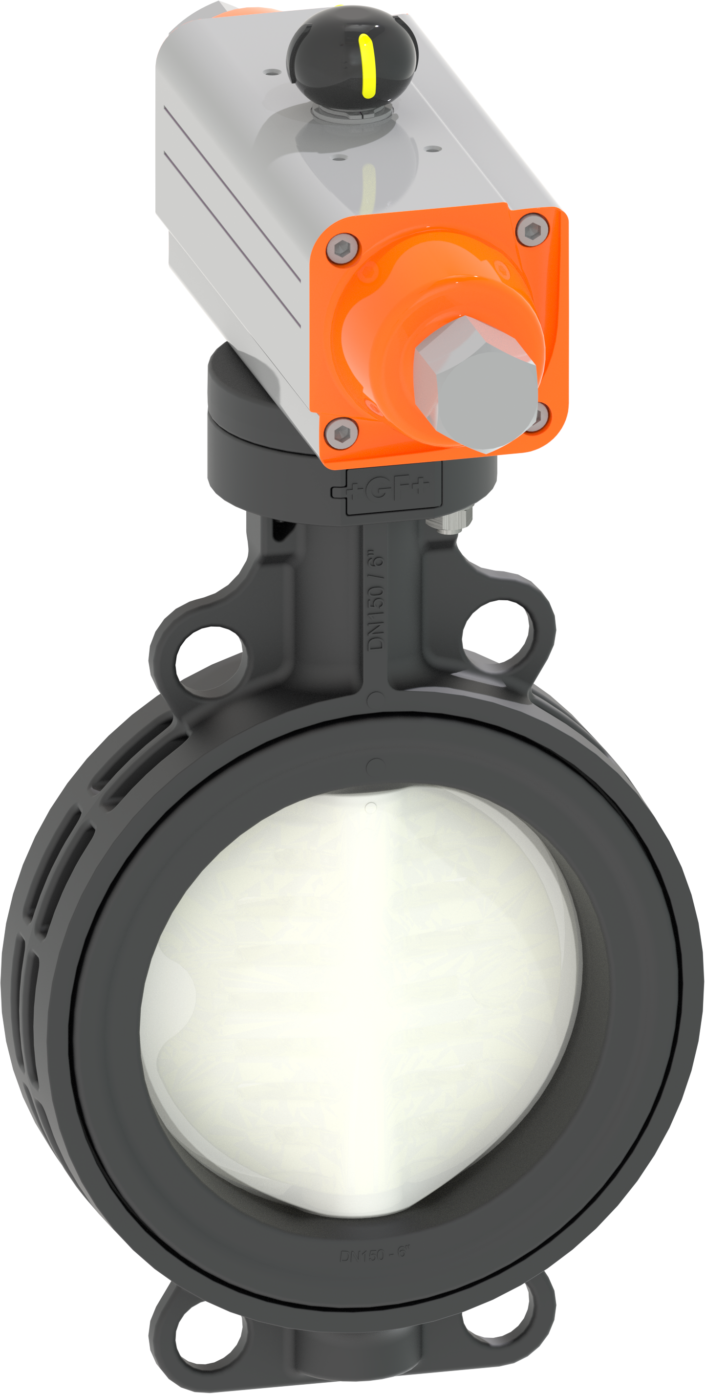 GF 565 Butterfly Valve Pneumatic FC FKM w/o MO in black 80mm size