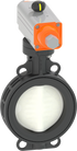 GF 565 Butterfly Valve Pneumatic DA FKM w/o MO in black 65mm size