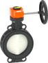 GF 565 Butterfly Valve Manual FKM Reduction gear in black 125mm size