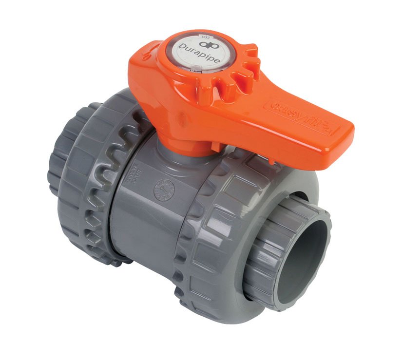 Durapipe ABS SuperFLO VXE Double Union Ball Valve EPDM in grey 63mm size