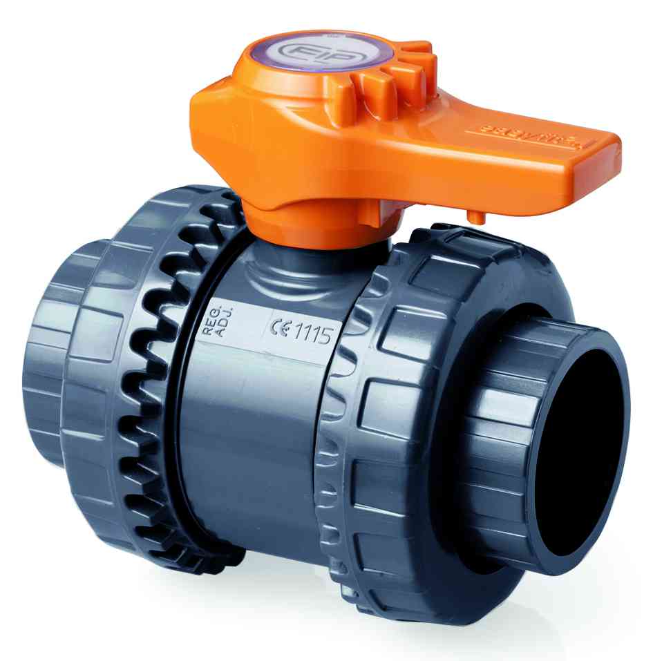 Durapipe PVC-U VXE Double Union Ball Valve EPDM in grey 40mm size