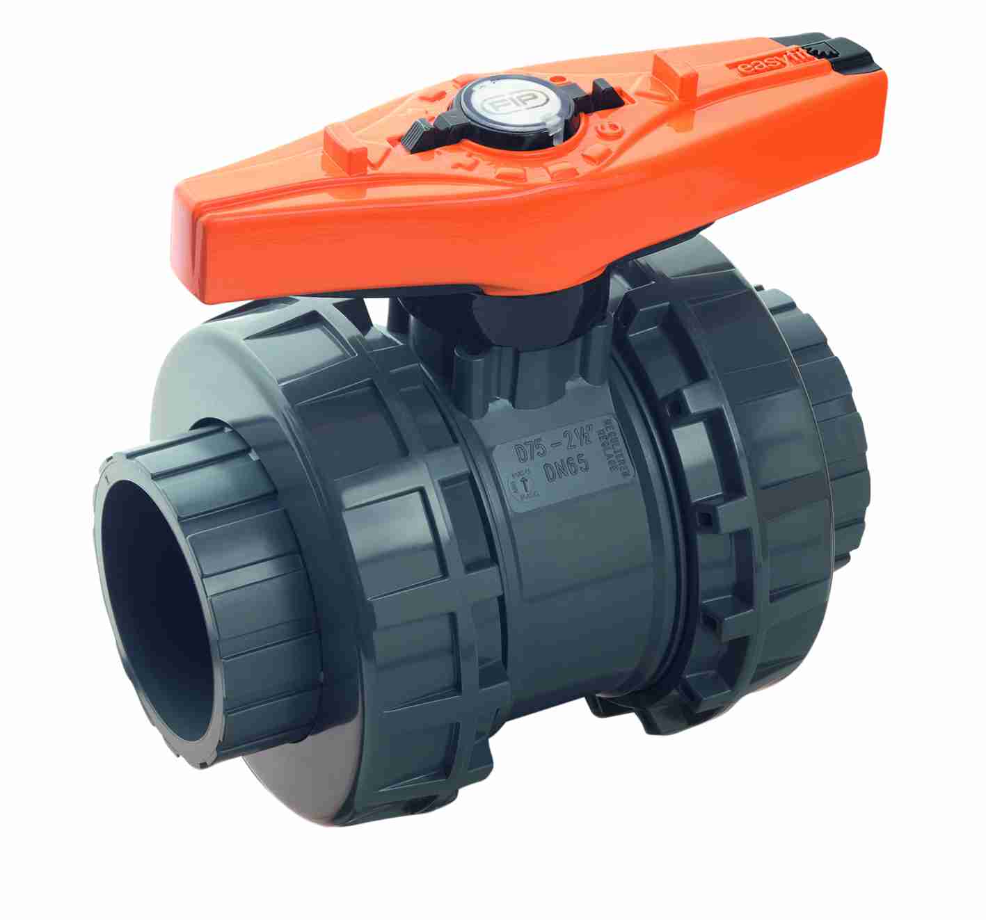 Durapipe PVC-U VXE Double Union Ball Valve EPDM in grey 75mm size