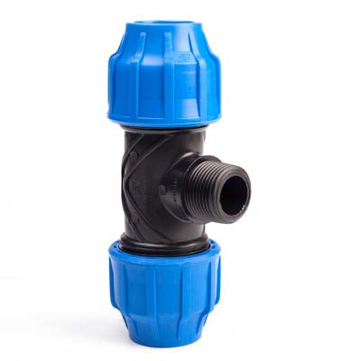 MDPE Tee Male Threaded