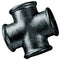 Black Equal Cross Female BSPP in black 1/2" size
