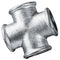 Galvanised Equal Cross Female BSPP in black 1" size