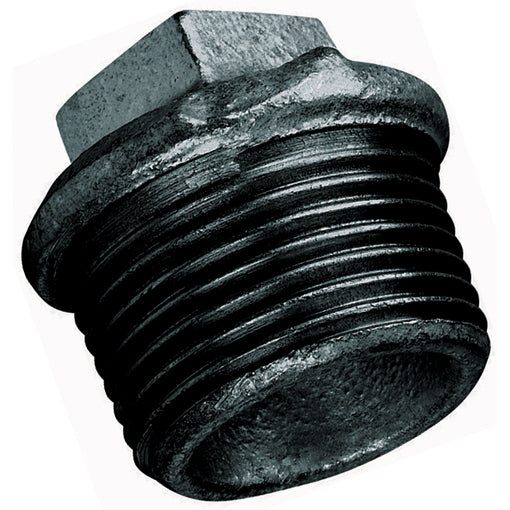 Black Beaded Hollow Plug BSPT in black 2" size