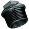 Black Beaded Hollow Plug BSPT in black 2" size