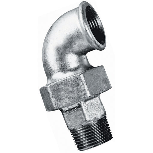 Galv. 90 Deg Elbow Taper Seat Male-Female BSPT-BSP