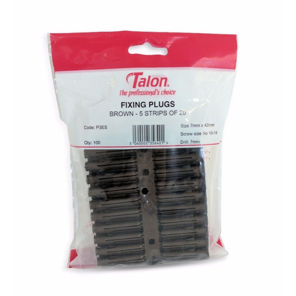 Talon Brown 7-8mm Wall Plugs 100 Pack