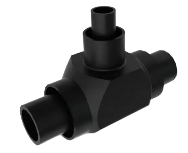 PLX S/C Spigot Reduced Branch Tee in black 110mm size