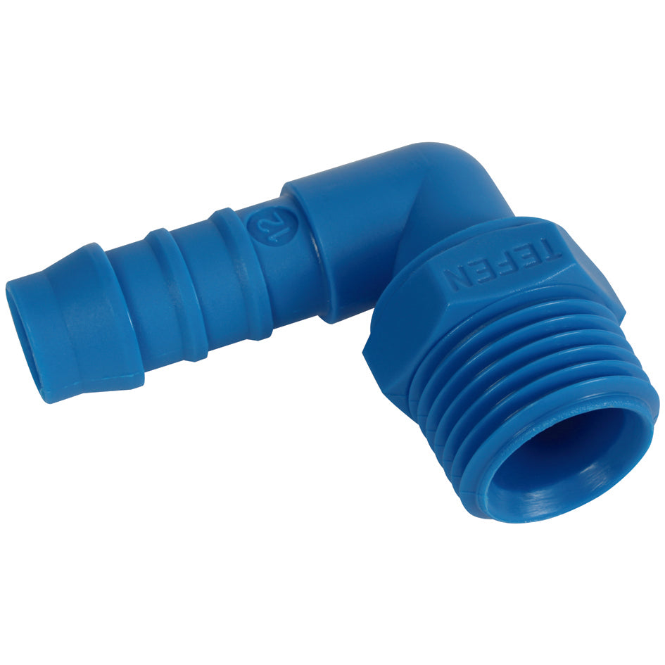 Tefen Nylon Blue Male Elbow Hose Connector BSPT