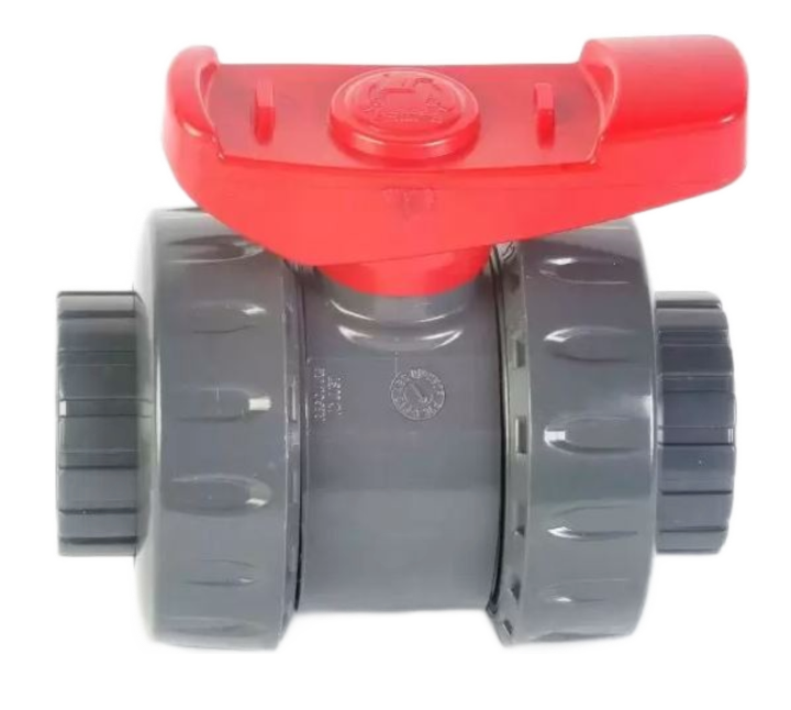 Astore PVC Dbl Union Ball Valve Threaded EPDM
