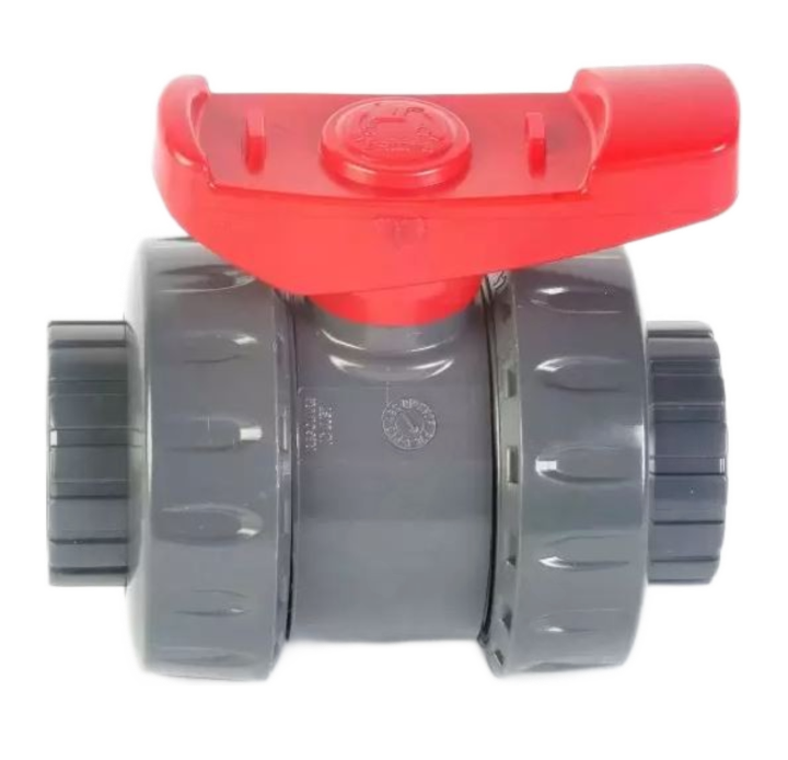 Astore PVC Dbl Union Industrial Ball Valve Plain EPDM