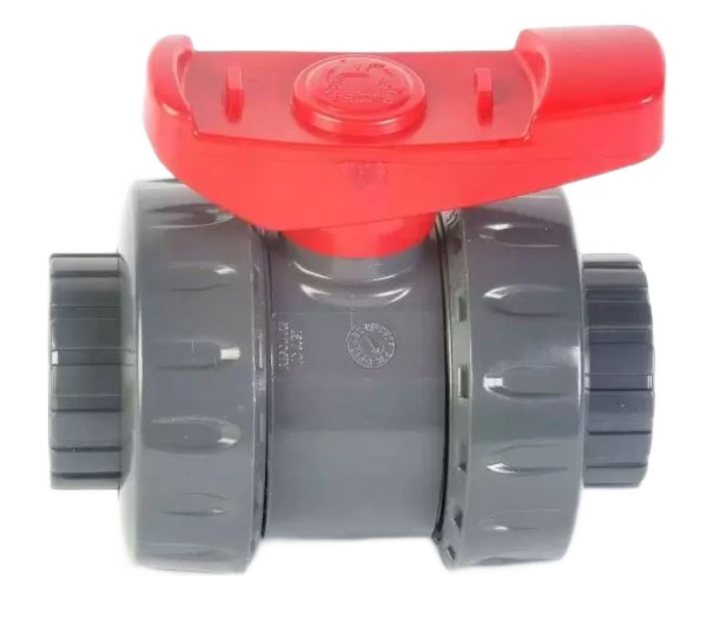 Astore PVC Dbl Union Industrial Ball Valve Thd EPDM