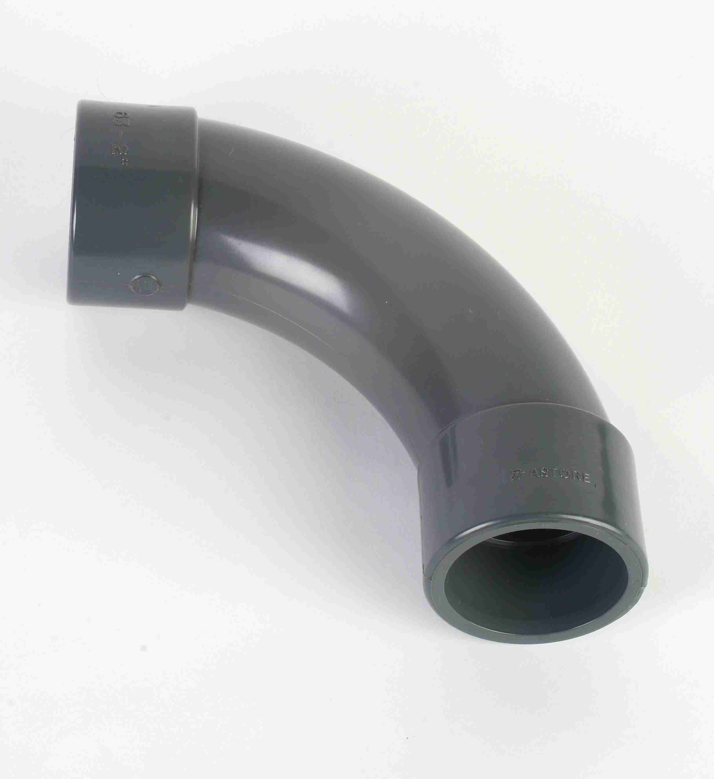 Astore PVC 90 Deg Bend Plain Imperial in grey 1/2" size