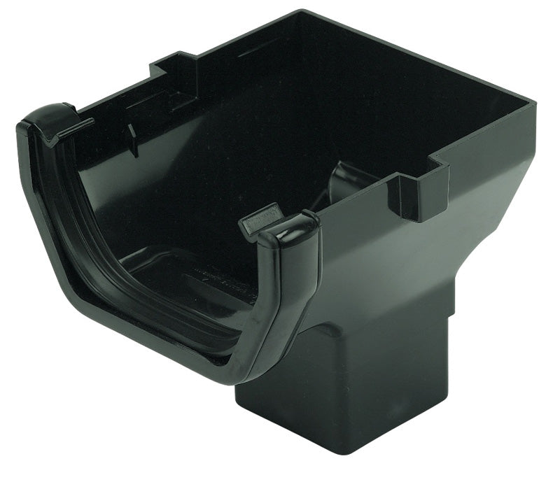 ROS2 Black Square Stopend Outlet 114mm