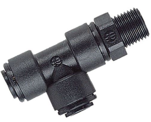 JG Push-In Swivel Tee Offset Leg BSPT Thread
