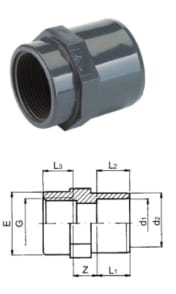 TP PVC-U Adaptor Socket Rp
