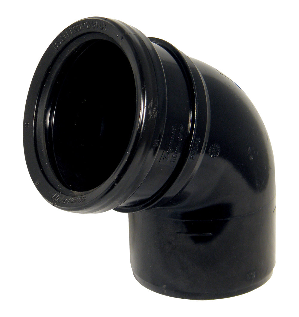 FloPlast Black PVC-U SP162 112.5 Deg Sock./Spigot Bend 110mm