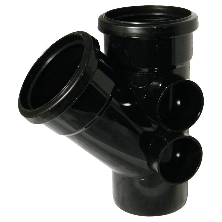 FloPlast Black PVC-U SP210 135 Deg Branch 110mm
