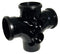 FloPlast Black PVC-U SP230 92.5 Deg Double Branch 110mm