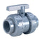 Astore PVC Dbl Union Economy Ball Valve Threaded EPDM in grey 4" size