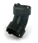 Vulcathene Double Sockets - 45 Degree Slow Bend in black 38mm size