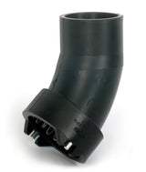 Vulcathene Single Sockets - 45 Degree Slow Bend in black 38mm size