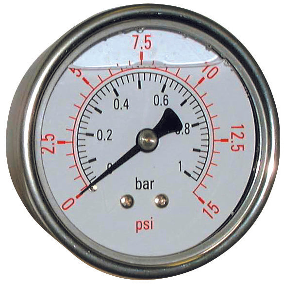 St.St. Guage Centre Back Conn. 63mm Face BSPP 1/4"